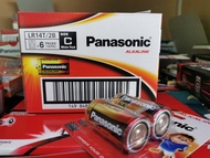 ยกกล่อง- ถ่าน C -Panasonic LR14T/2B Alkaline Battery C (2 Piece) อัลคาไลน์- 12 ก้อน (6แพค)