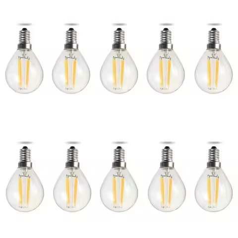 10X LED Edison Filament Light Bulbs Golden G45 Dimmable E27 E14 4W 8W 10W 12W 220V 2700K 6000K 360 D