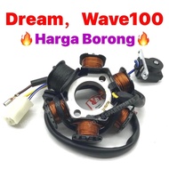 HONDA WAVE100 / EX5 DREAM STARTER COIL ASSY 0 MAGNET FUEL FIELD STARTOR STATER STATOR EX5DREAM EX5-D