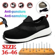 Women/Men Fashion Safety Shoes Breathable Lightweight Steel Toe Cap Casual Safety Shoes