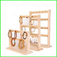 B4 2/3/4 Layer Desktop Solid Wood With Hook Jewellery Display Rack Bracelet Storage Rack 4B