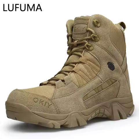 New Autumn Winter Desert Combat Boots Outdoor Hunting Hiking Shoes Men Desert Tactical Combat Ankle 