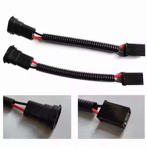 1Pair H7 Female To H8 H11 Male Plug Conversion Connector Cable Car Fog Light Socket Adapter Wiring H