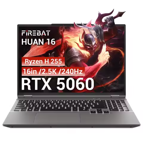 FIREBAT Huan 16 Pro AMD Ryzen 7 H 255 RTX 5060 DDR5 16GB RAM 512GB SSD WiFi6 BT5.3 16inch 2.5K 240Hz