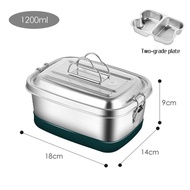 304 Stainless Steel Lunch Box With Plate Food Storage Containers Japanese Kids Lunchbox Microwave Be