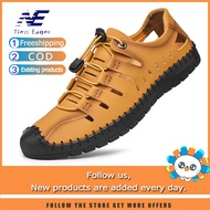 2025 New Eager Genuine Leather Men Sandals Summer Shoes Casual Men Style Mens Summer Shoes Big Shoes