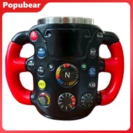 Ceramic Coffee Mug Racing Steering Wheel Pattern Ergonomic Handle Mug Non-Slip Bottom Coffee Cup Chr