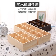 Wooden Box Storage Creative Solid Wood Storage Box zakka Storage Grid Box Desktop Organizer Wooden B