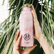 義大利 24Bottles 不鏽鋼雙層保溫瓶 500ml - 粉紅大理石