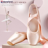 DREAMFOREST Professional Ballet Pointe Shoes Girls Ladies Ribbon Ballet Shoes Performance Shoes Prac