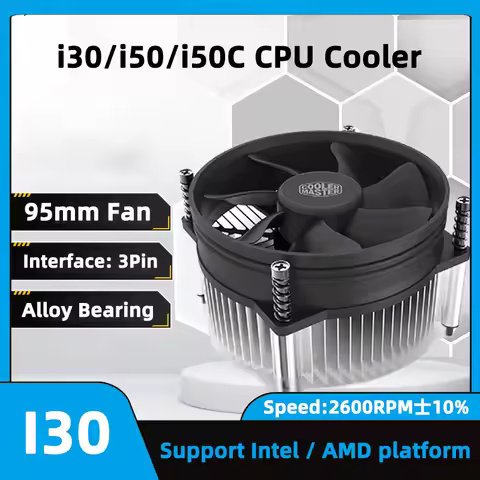 Cooler Master i50C CPU Cooler 95mm 3Pin 2600RPM Silent Fan for intel LGA 1200 115X 1151 1155 1156 Pr