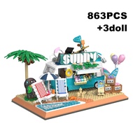 Compatible with LEGO 2127PCS Vintage Movie TV Station Khối xây dựng Mini City Friends Game House Stu