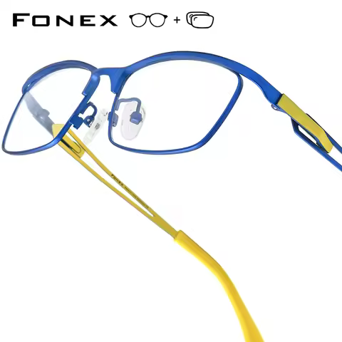 FONEX Progressive Prescription Glasses Custom Photochromic Myopia Optical Lens Eyewear Men Square Ey