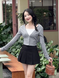 ERINA CARDIGAN - Áo khoác len dệt tay dài phối nút cài