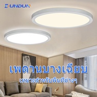 DunDun โคมไฟติดเพดาน LED บางเฉียบ 0.98 นิ้ว ไฟเพดาน 6W 9W 13W 18W 24W โคมไฟติดเพดาน เบาและบางลง โคมไฟติดเพดาน มีแสงขาว/แสงวอร์ม โคมไฟติดเพดานทรงกลม