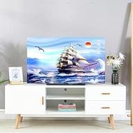 Creative Colorful Soft Dust TV Cover 32-80IN Sunblock TV Cloth Computer Cover Modern Antiskid Desktop Wall Hanging Curved Screen Cover,Home Decor(Size:40-43in(105x66cm),Color:B)