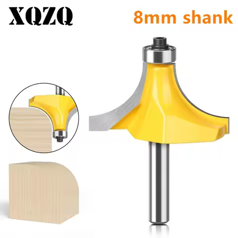 8mm Shank Corner Round Over Router Bit R15.9mm, 20.15mm, 25.2mm with Bearing Milling Cutter for Wood