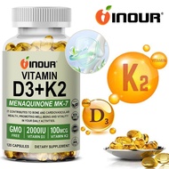 Vegan Non-GMO Vitamin D3 K2 Capsules | GMP Certified | 2000IU D3 100mcg K2 | Supports Bone Strength