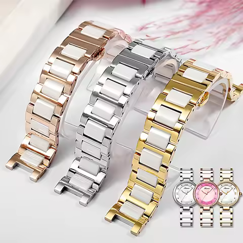 Notched stainless steel watch strap for MICHAEL KORS MK MK6985 5896 5774 Fiyta Gucci Ceramic watch b