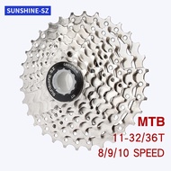 ☀Bike cogs 9 speed cassette 11-32T36T for MTBmountain Bicycle 8S10 speed Silver sprocket set♔