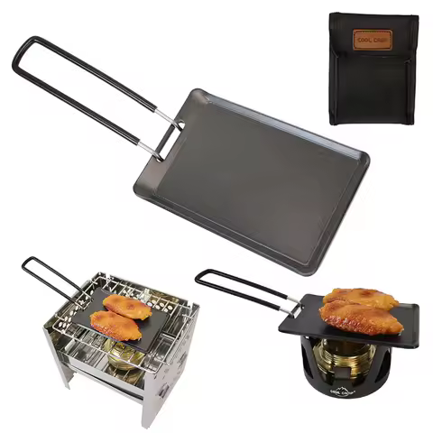 Mini BBQ Grill Pan Barbecue Griddle Frying Pan for Camping Outdoor Picnic Teppanyaki Grill Plate Out