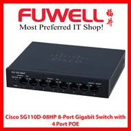 FUWELL - Cisco SG110D-08HP 8-Port Gigabit Switch with 4-Port POE Port