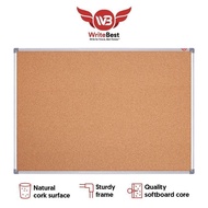 WriteBest Cork Notice Board with Aluminium Frame Small Size 30x30 30x45 45x60 60x60cm