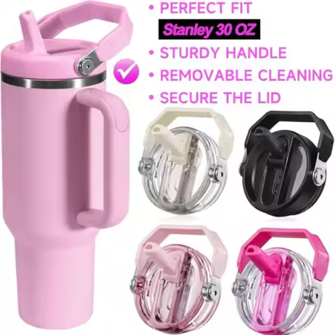 For Stanley 20/30oz Leak-proof Flip Straw Lid Bpa-free Detachable Travel Cover Accessories Easy To C
