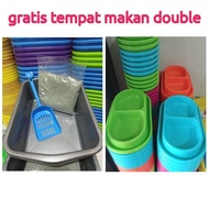 1 set Cat Litter Box FREE Double Food Container 1 set Cat Litter Box Cat Litter Box Cat Litter Box +