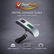 Dealpadu 50kg Digital Luggage Scale Portable Electronic Suitcase Scale Penimbang Berat Beg Bagasi Ga