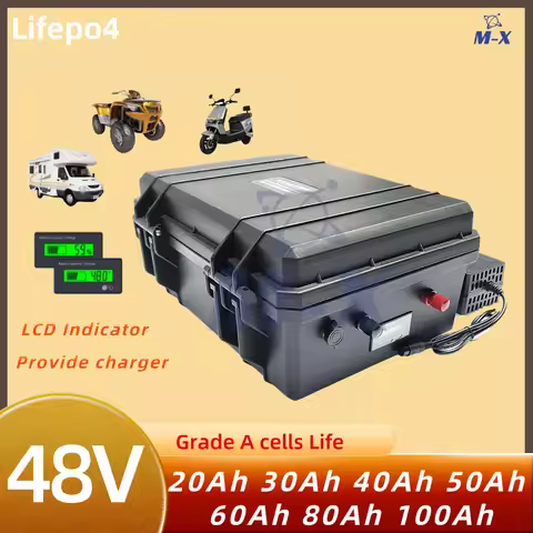 NEW 48V 20Ah 30Ah 40Ah 50Ah 60Ah 80Ah 100Ah LiFepo4 Lithium Battery for 1KW 2KW 4KW Solar Panel RV B