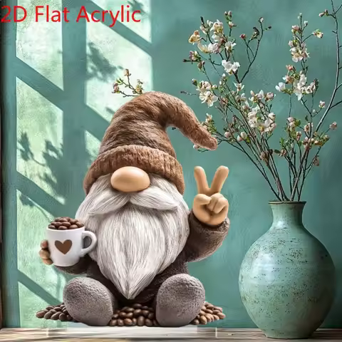 Christmas Halloween Easter Gnome Ornament 2D Xmas Adorable Decor for Home Office Cute Christmas Gift