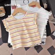 Lovito Kids Casual Tank Top Ruffle Spring/summer Tank Top for Girl LNL119079 Lovito Kids Tingkat Kas