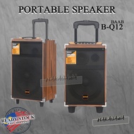 BAAB QUALITY B-Q12 9000W WOODEN KARAOKE TROLLEY HANDY WIRELESS HEAVY BIG SOUND SPEAKER FREE WIRELESS
