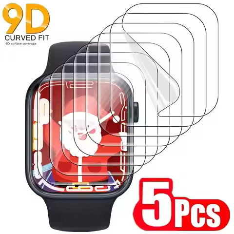 5Pcs Hydrogel Film For Apple Watch 5 6 SE 40MM 44MM 42MM 38MM Screen Protector Ultra 49MM 7 8 9 41MM