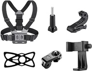 Camnoon 6-in-1 Chest Strap Mount Adjustable Chest Harness Belt with Rotatable Phone Clip Replacement for GoPro Hero10 9 8 7 6 5 4 Session 3+ 3 2 1 Fusion DJI OSMO Cameras Smartphones