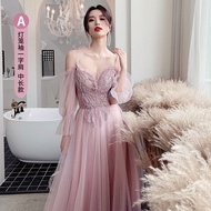 Long Formal Gown For Women Elegant Classy Off Shoulder For Civil Wedding Ninang Pink Annual Birthday