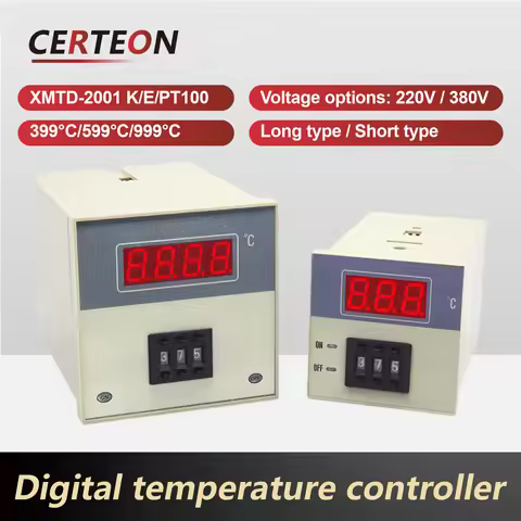 XMTD-2001 Digital Temperature Controller 220V 380V K E Type PT100 LED Display 399℃ 599℃ 999°C Thermo