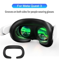 HOT Face Cover for Meta Quest 3 VR Headset Silicone Face Cushion Pad Sweatproof Blackout Eye Mask for Meta Quest 3 Accessories