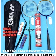 LOKAL Yonex Badminton Racket Complete Package 2 Rackets 2 Grips 12 Pic Kok 1 Bag Local Racket 21-22 