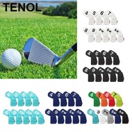 TENOL 9Pcs Golf Club Iron Headcover PU Leather 4-9,PW,SW,AW Guard Accessories