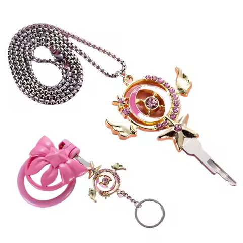 Wearable Chastity Belt Lock Key Necklace for Chastity Cage CB Lock Sissy Chastity Lock Magic Key SM 