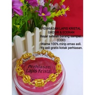 Crystal Plated Gold Acc Wrapped Crystal Bracelet G19