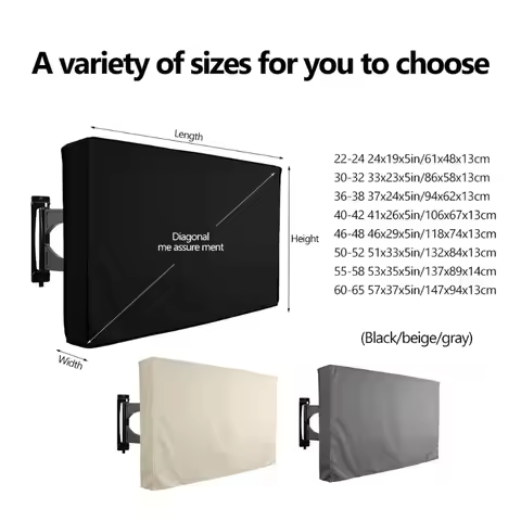 Outdoor Weatherproof TV Cover 32" 40" 46" 50" Protect TV Screen for Garden Patio