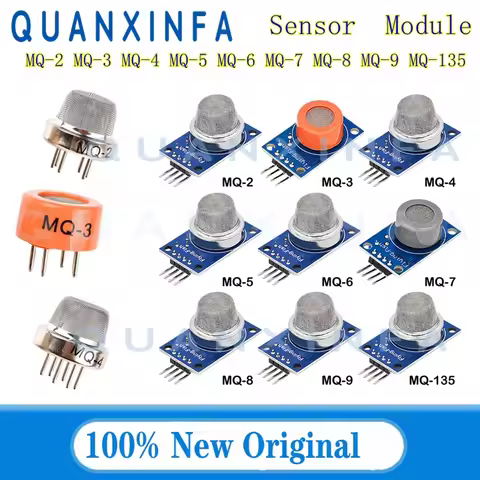 1PCS MQ-2 MQ-3 MQ-4 MQ-5 MQ-6 MQ-7 MQ-8 MQ-9 MQ-135 Sensor Module Detects Smoke methane liquid gas s
