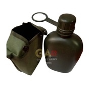 Botol Veples Alumunium JATAH TNI POLISI Hitam Hijau GILBERT ARMY STORE sarung Minum Polri 1 liter