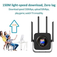 Kuwfi 4G Wifi Router With Sim Card 300Mbps 4 Antennas LCD Display Mobile Wi-Fi Hotspot LTE Router Built-In 3000Mah Battery