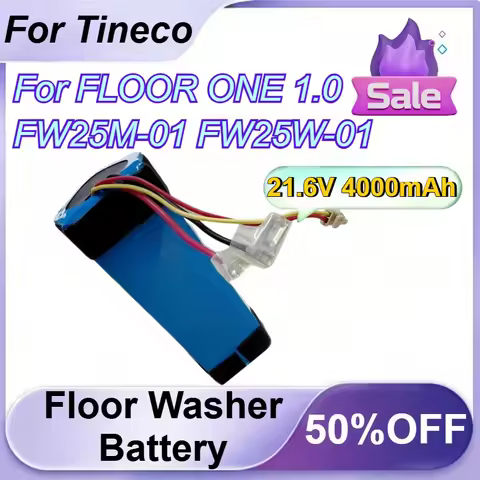 21.6V 4000mAh Floor Scrubber Battery For Tineco FLOOR ONE 1.0 FW25M-01 FW25W-01 FW09010ECN HF10E-01 