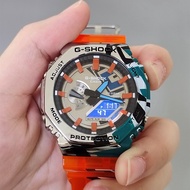Steel Watch G Shock GM2100 Street Spirit Orange Autolight Rubber Strap tangan men watch GM 2100 Spor