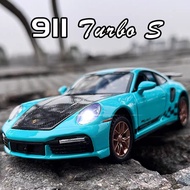Porsche 911 Turbo S Alloy Car Model 1:32 Scale Die-Cast Car Sound Collection Birthday Gift For Child